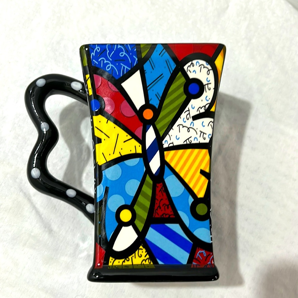 Romero Britto square butterfly mug